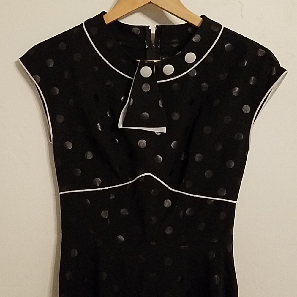 Stop Staring Retro Black Polka Dot Dress